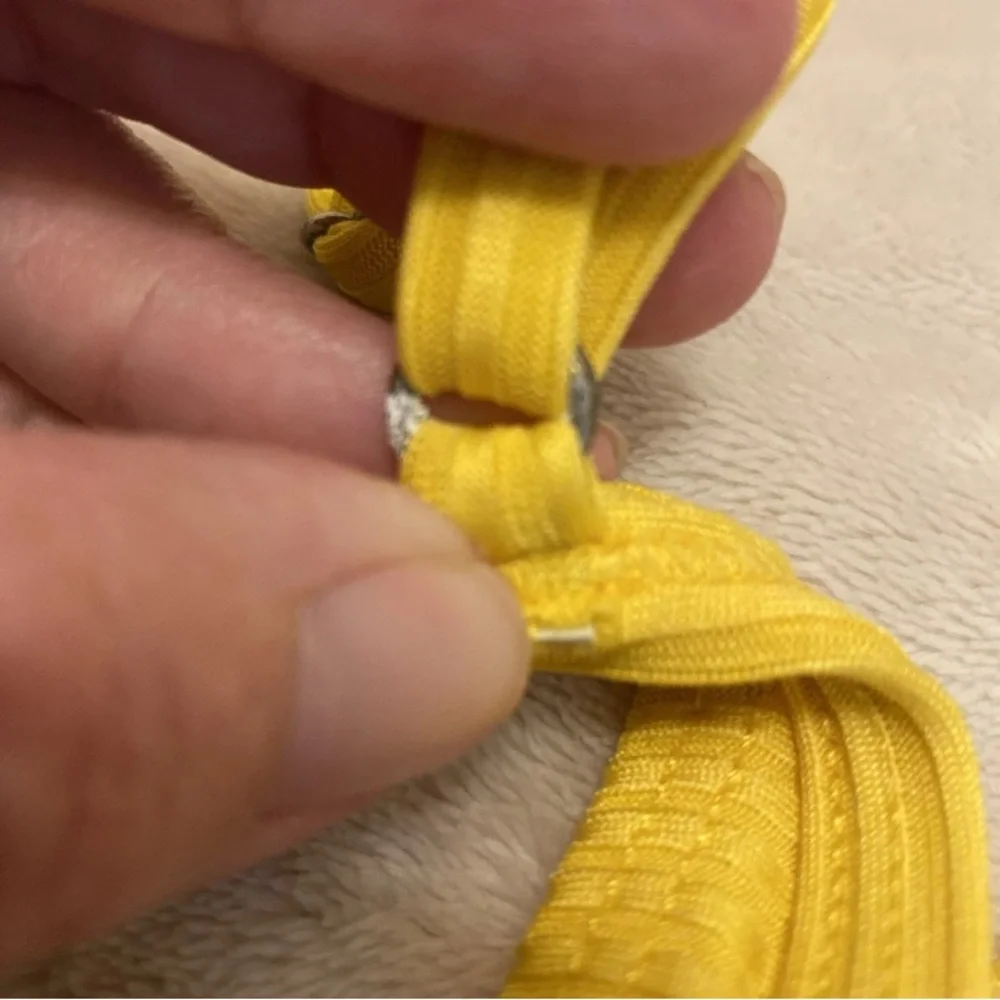 SHEIN Sunny Yellow Ribbed Bikini Top